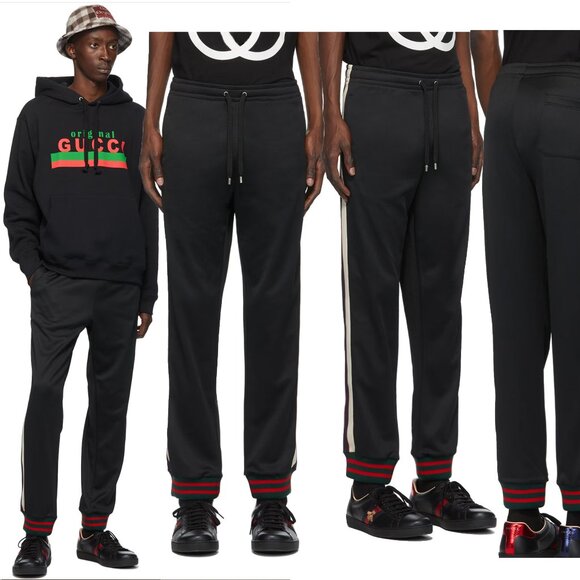 GUCCI PANTS MENS TRACK LOGO LOUNGE TROUSERS WEB TECH sz XXXL - Picture 2 of 16